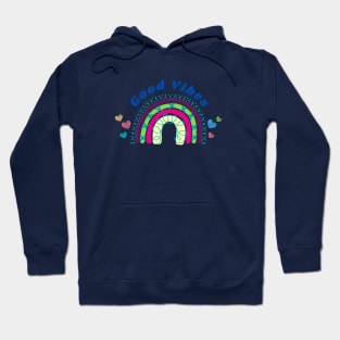 Good Vibes Rainbow Design Hoodie